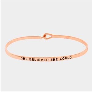 Rose Gold “She Believed She Could” Bracelet